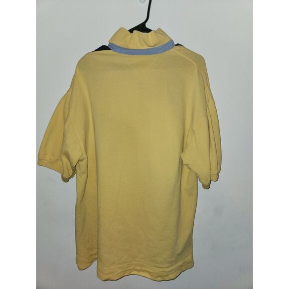 Vintage Tommy Hilfiger Mens XL Yellow Blue Green Stripes Classic Logo Polo - Picture 2 of 5